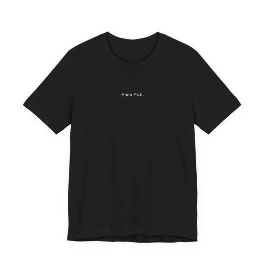 Minimal 'Amor Fati' White Tee — Inspirational Casual Shirt
