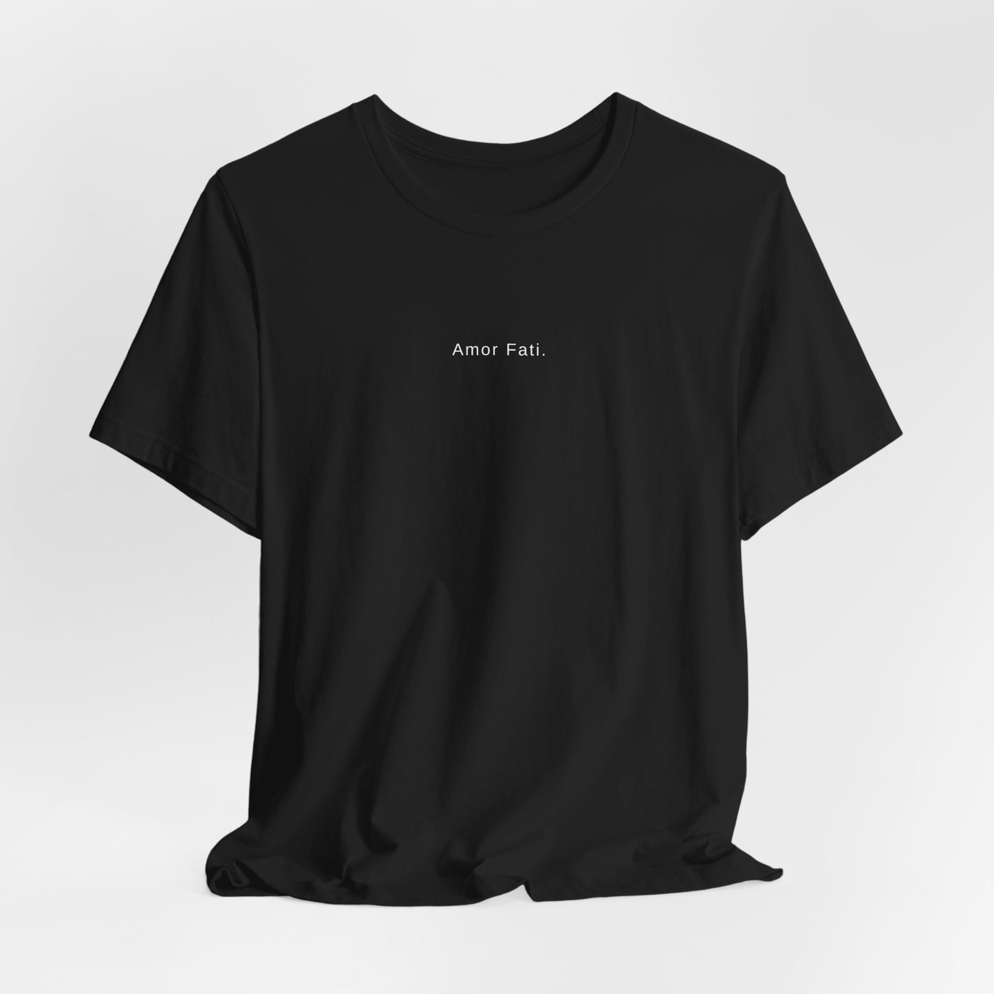 Minimal 'Amor Fati' White Tee — Inspirational Casual Shirt