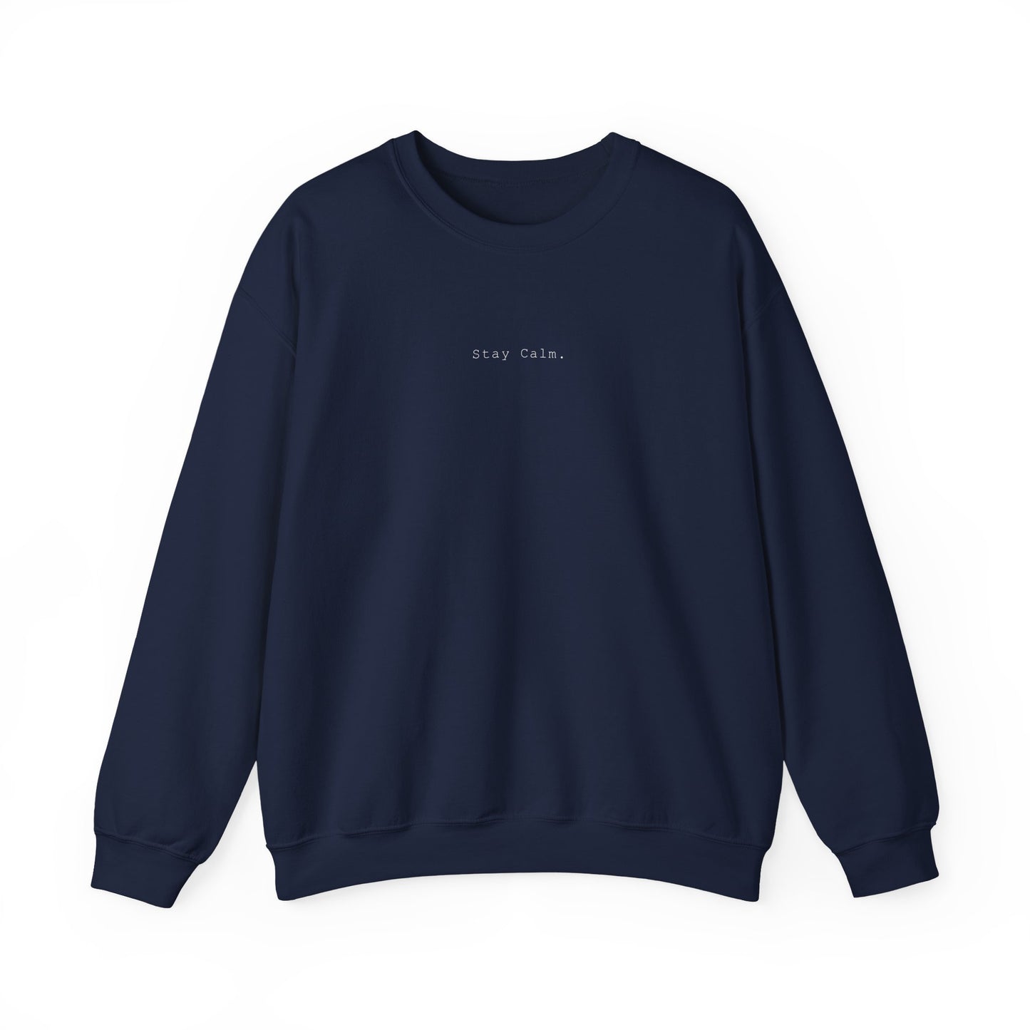 Minimal White Crewneck Sweatshirt — Clean Embroidered Chest Logo