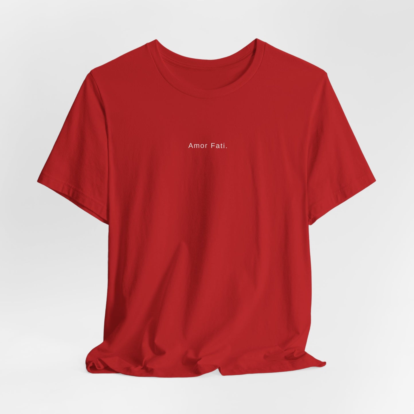 Minimal 'Amor Fati' White Tee — Inspirational Casual Shirt