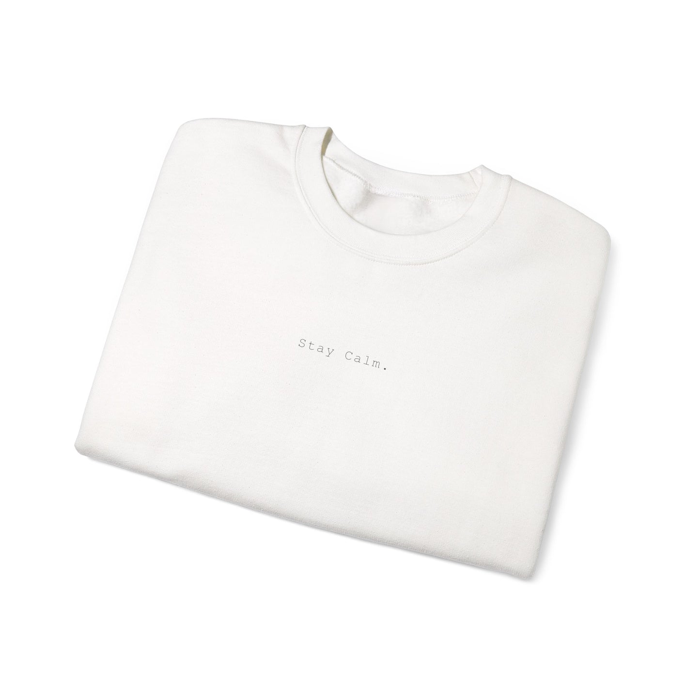 Minimal White Crewneck Sweatshirt — Clean Embroidered Chest Logo