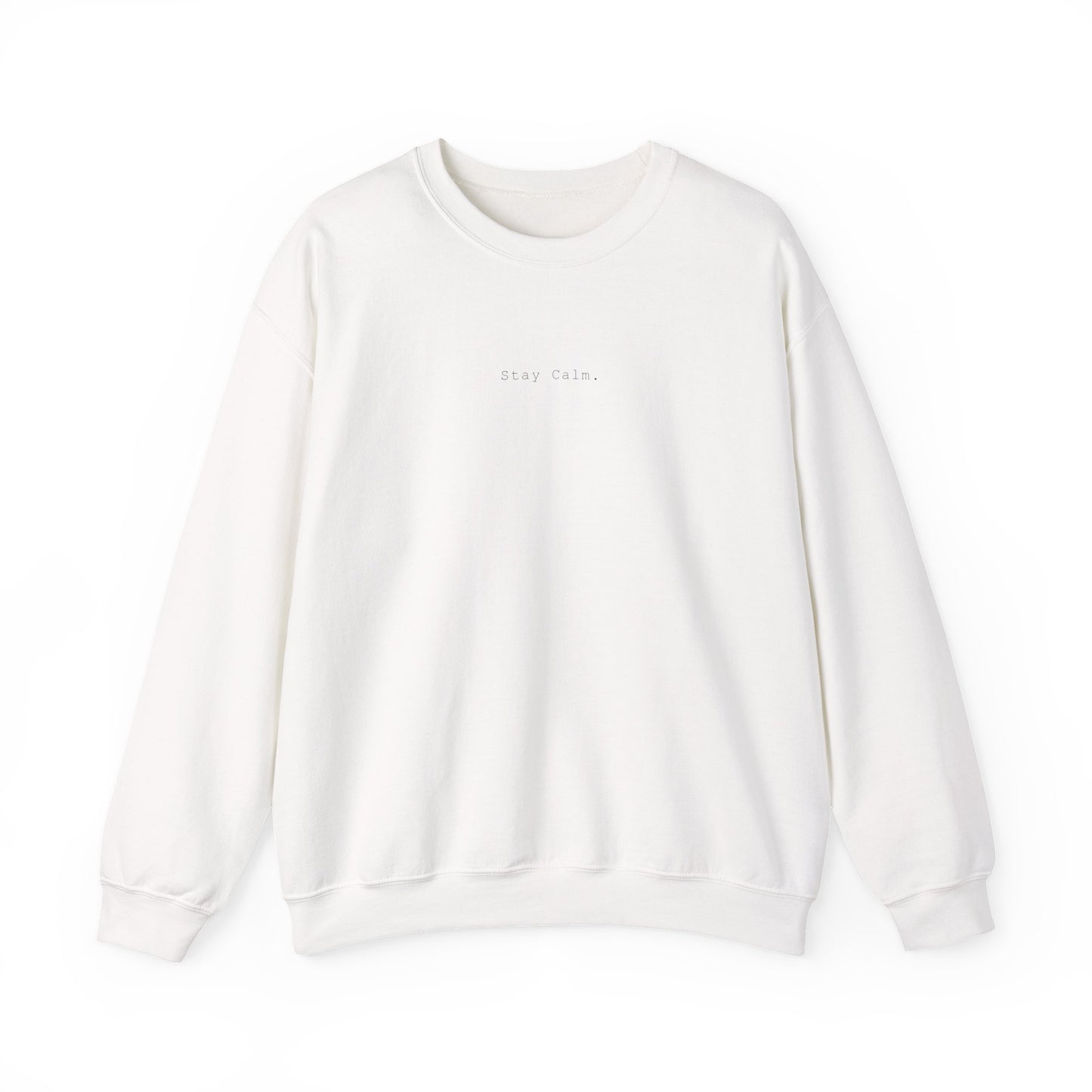 Minimal White Crewneck Sweatshirt — Clean Embroidered Chest Logo