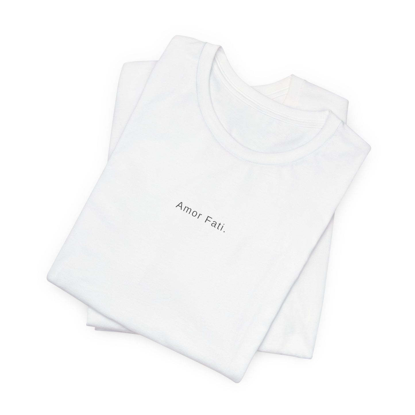 Minimal 'Amor Fati' White Tee — Inspirational Casual Shirt