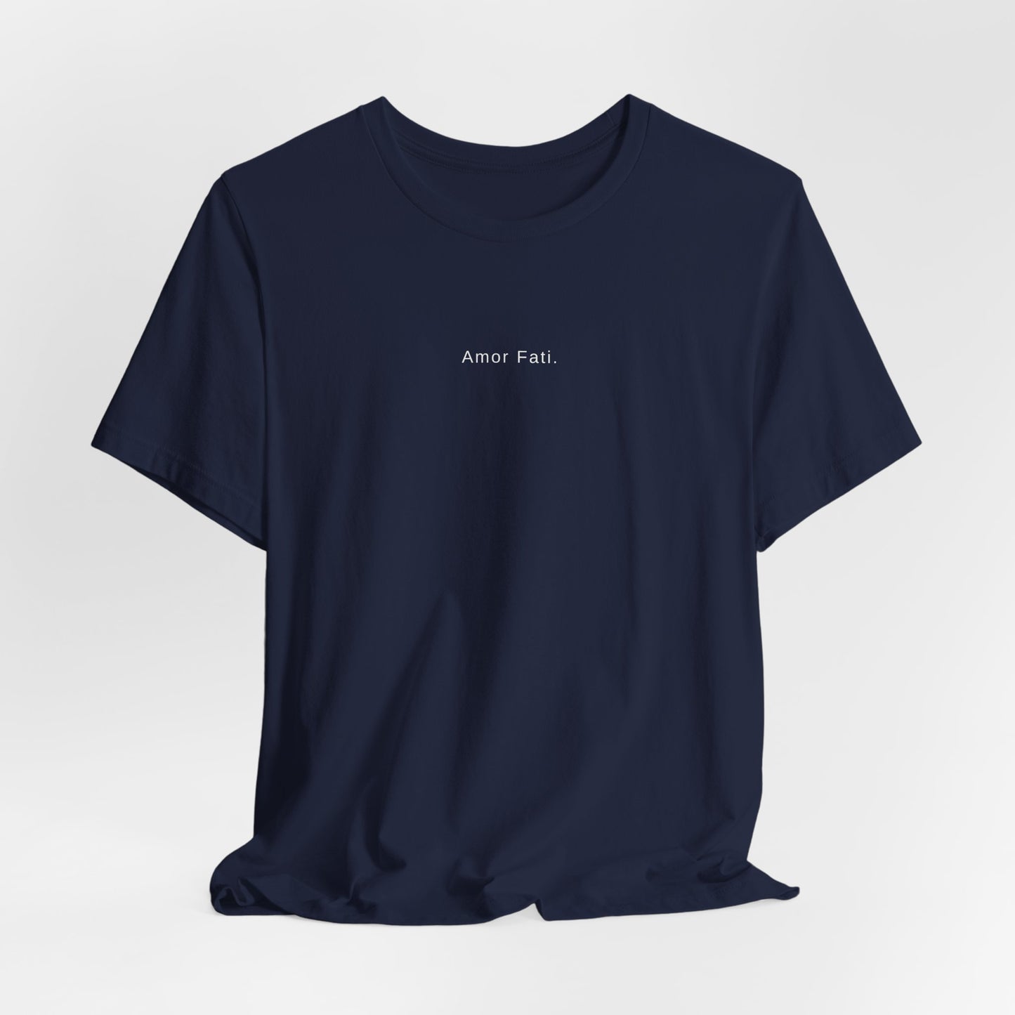 Minimal 'Amor Fati' White Tee — Inspirational Casual Shirt
