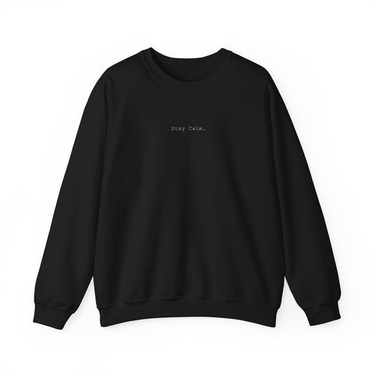 Minimal White Crewneck Sweatshirt — Clean Embroidered Chest Logo