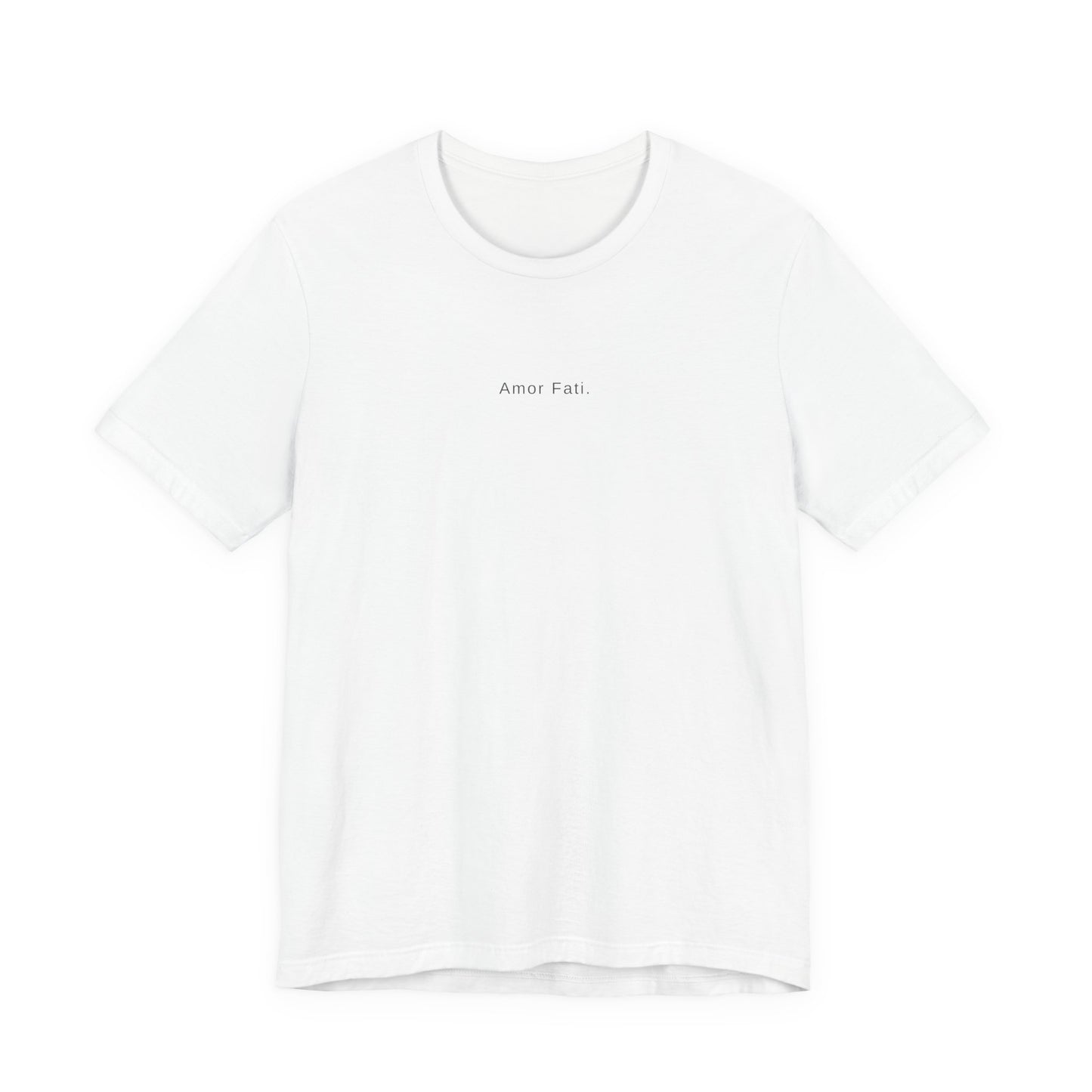 Minimal 'Amor Fati' White Tee — Inspirational Casual Shirt